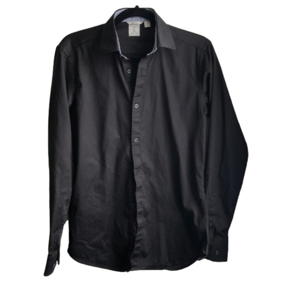 Tristan Black Fitted Shirt - Picture 1 of 7